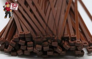 2.5mm x 200mm Brown Cable Ties 100pcs