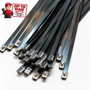 4.6mm x 250mm Coated Stainless Steel Cable Ties (100 pack) 