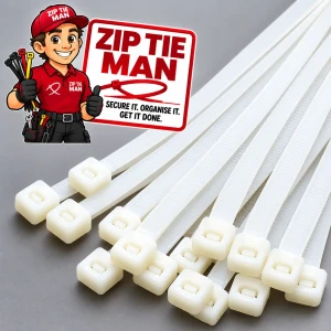 9mm x 530mm white cable ties