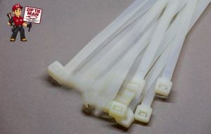 2.5mm x 200mm White Cable Ties 100pcs
