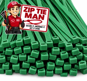 2.5mm x 200mm Dark Green Cable Ties 100pcs