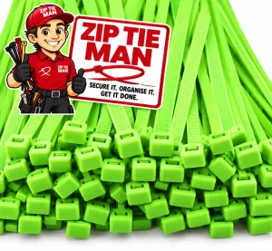 4.8mm x 200mm Light Green Cable Ties 100pcs