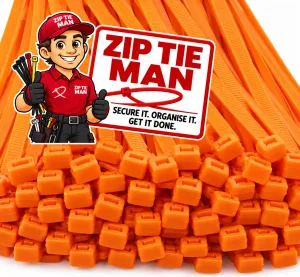 2.5mm x 200mm Orange Cable Ties 100pcs