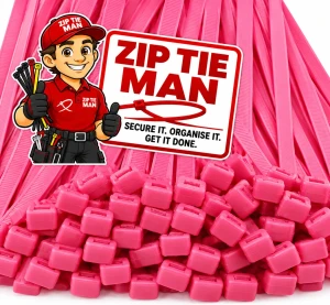2.5mm x 200mm Pink Cable Ties 100pcs