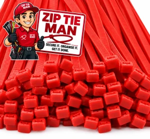 2.5mm x 200mm Red Cable Ties 100pcs