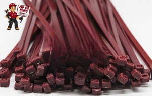 2.5mm x 200mm Maroon Cable Ties 100pcs