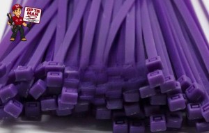 2.5mm x 200mm Striking Purple Cable Ties 100pcs