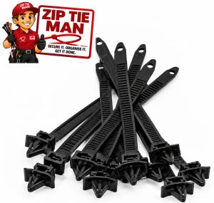 7.2mm x 155mm Toyota Black Push Type Cable Ties